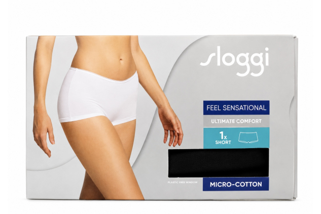 Sloggi Feel Sensational Short 02 Black Women's Briefs Size EU 46 / UK 18 1 Pack