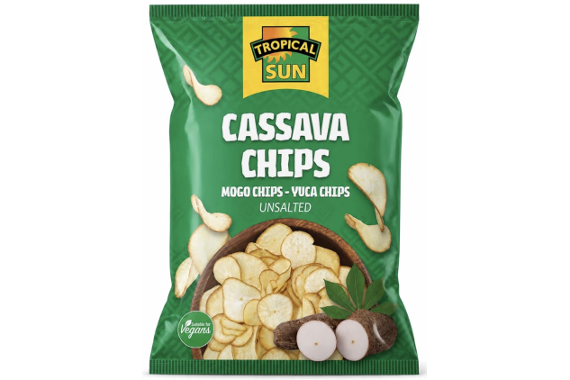 Tropical Sun Unsalted Cassava Chips 80g – Gluten Free & Source of Fibre – Pack of 6