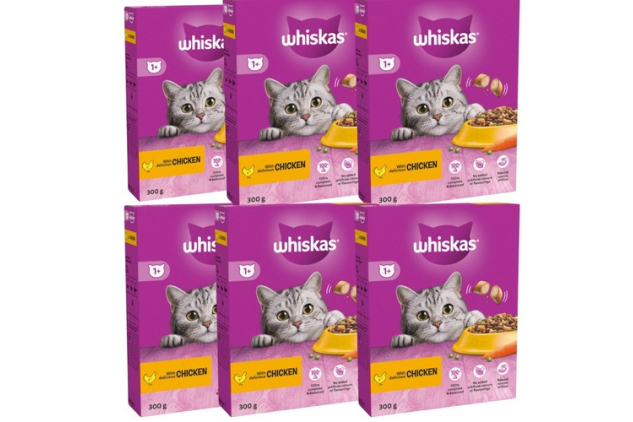 Whiskas 1+ Chicken Dry Cat Food 6 x 300g