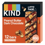 KIND Peanut Butter Dark Chocolate Nut Bars 12 x 40g – Gluten Free High Fibre Snack Bars
