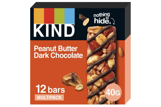 KIND Peanut Butter Dark Chocolate Nut Bars 12 x 40g – Gluten Free High Fibre Snack Bars