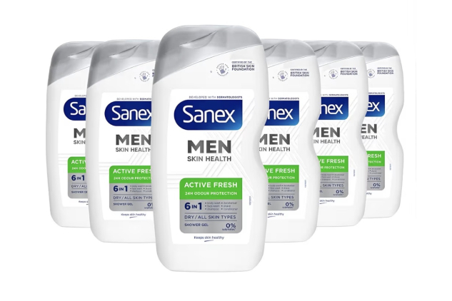Sanex Men Active Fresh Shower Gel 6 x 400ml