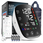 Blood Pressure Monitors with Mobile Connectivity & LED Backlight Display Heart Rate Detection 2x120 Records Automatic Upper Arm Blood Pressure Monitor for Home Use Large Blood Pressure Cuff 22-42cm