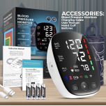 Blood Pressure Monitors with Mobile Connectivity & LED Backlight Display Heart Rate Detection 2x120 Records Automatic Upper Arm Blood Pressure Monitor for Home Use Large Blood Pressure Cuff 22-42cm