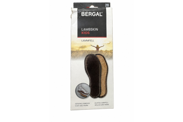 Bergal Lambskin Kids Insoles Size 28 Sheepskin Warm Winter Shoe Inserts