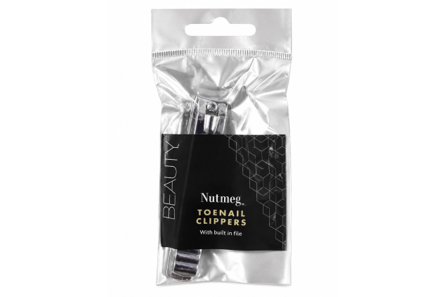 Nutmeg Beauty Toenail Clippers with Built-In Nail File – Stainless Steel