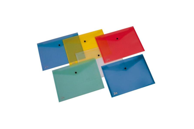 Rexel A4 Popper Wallets Assorted Colours Pack of 5