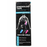 Rugistic Kinesiology Tape Pack of 3  5cm x 5m Sports Tape for Muscle & Joint Support