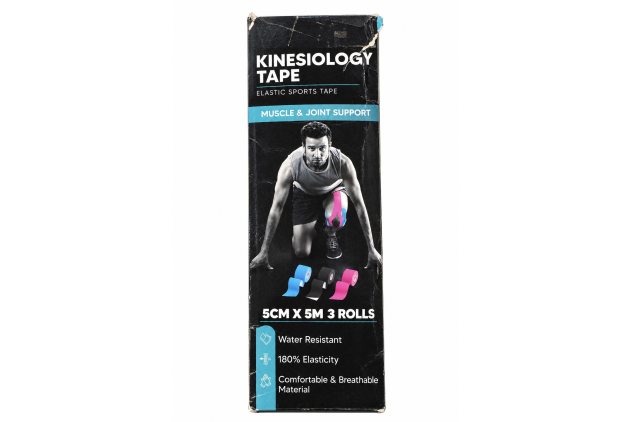 Rugistic Kinesiology Tape Pack of 3  5cm x 5m Sports Tape for Muscle & Joint Support