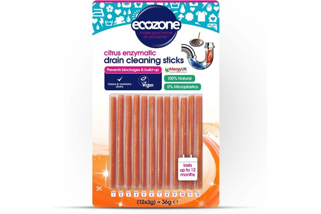 Ecozone Fragrance Free Drain Cleaning Sticks 12 x 3g