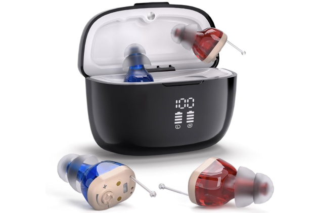 Rechargeable In-Ear Sound Amplifier & Charging Case