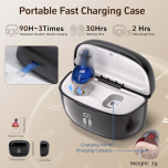 Rechargeable In-Ear Sound Amplifier with Charging Case | Damaged Outer Box Packaging See Photos