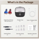 Rechargeable In-Ear Sound Amplifier with Charging Case | Damaged Outer Box Packaging See Photos