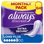 Always Discreet Long Plus Incontinence Pads 64 Pack