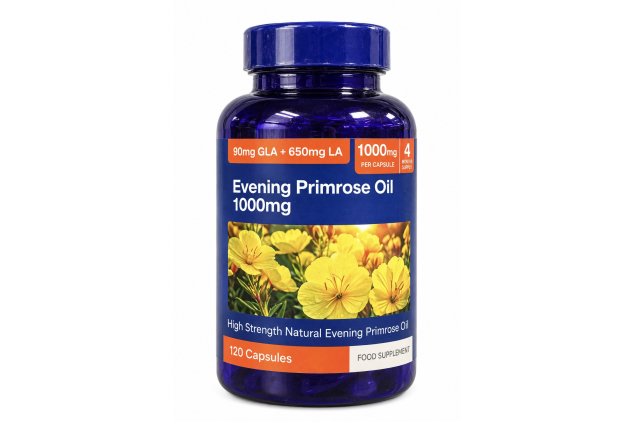 Evening Primrose Oil 1000mg Omega 6 GLA & LA 120 Softgels Cold Pressed