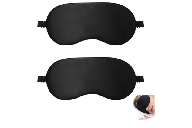 2 Pack Sleep Mask Silk-Like Eye Mask with Adjustable Strap, Soft Eye Eye Sleep Shade