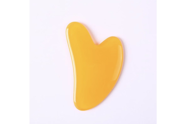 Resin Heart Shaped Scraping Board Facial Gua Sha Yellow