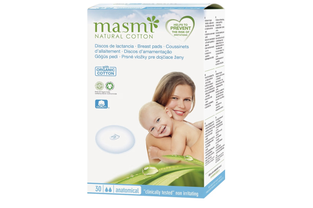 Masmi Natural Cotton Breastfeeding Pads, Ultra Soft, Hypoallergenic, Disposable Nursing Pads for Sensitive Skin