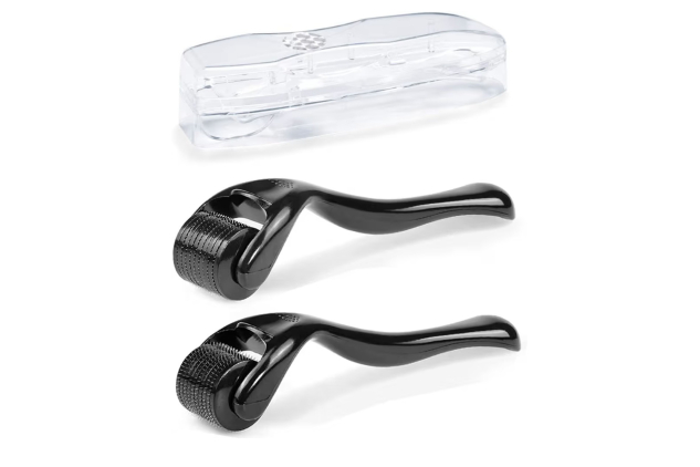 2Pcs Derma Roller 0.5mm & 1mm 540 Needles Microneedling Beard Roller 