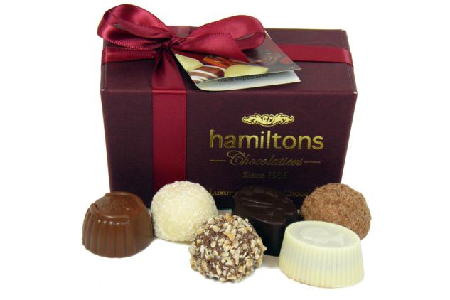Hamiltons Burgundy Ballotin 12 Chocolates 140g