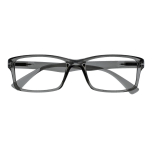 Reading Glasses Unisex Large Rectangular Designer Frame with Spring Hinges, Scratch Resistant, Grey +1.5