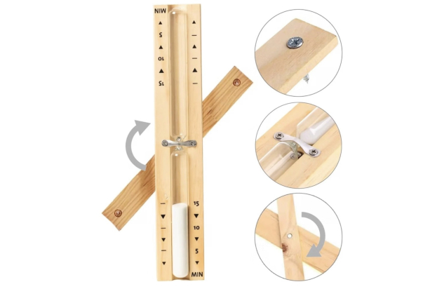 15-Minute Wooden Sauna Hourglass Timer Wall-Mounted Sauna