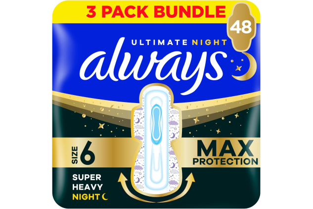 Always Ultimate Night Size 6 Sanitary Towels 3 x 16