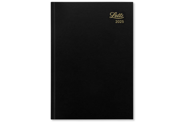 Letts Standard A5 Week to View 2025 Diary Black