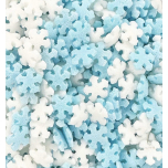 Twist Ingredients - Sugar Shapes - Ice Blue and White Mini Snowflake Cake Topper Sprinkles - 800g Edible Vegan Matt Sugar Shape Decorations - Great For Christmas and Festive Themed Party Cake