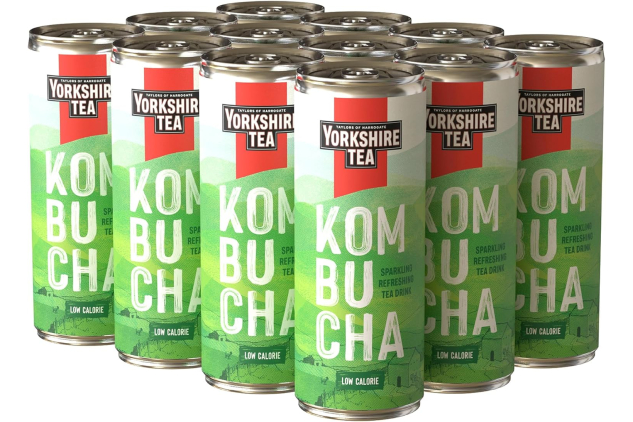 Yorkshire Tea Kombucha, Sparkling Tea Drink 250 ml (12-Pack) Sparkling, Refreshing Cold Drink Made with Fermented Tea, Handcrafted, Low-Calorie, British-Made Kombucha