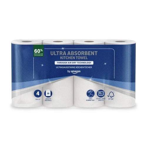 Ultra Absorbent Kitchen Roll 4 Pack