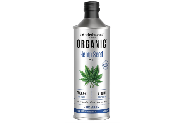 Eat Wholesome Organic Hemp Seed Oil 500ml – Virgin Cold Pressed Omega 3 | Dented Bottle/Marks To Packaging