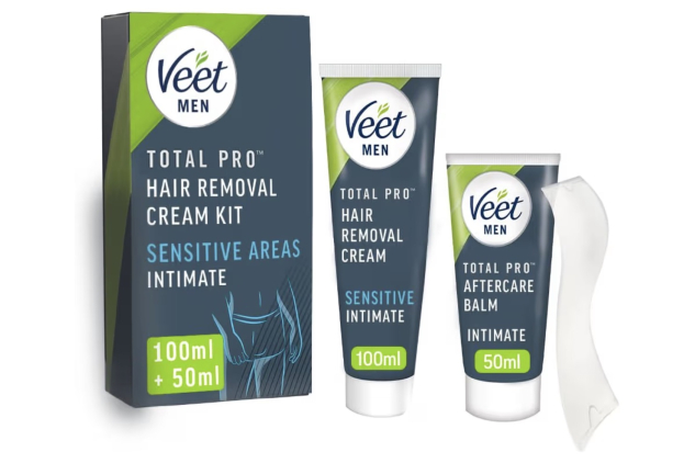 Veet Men Intimate Hair Removal Kit, 100ml Cream, 50ml After Care Balm