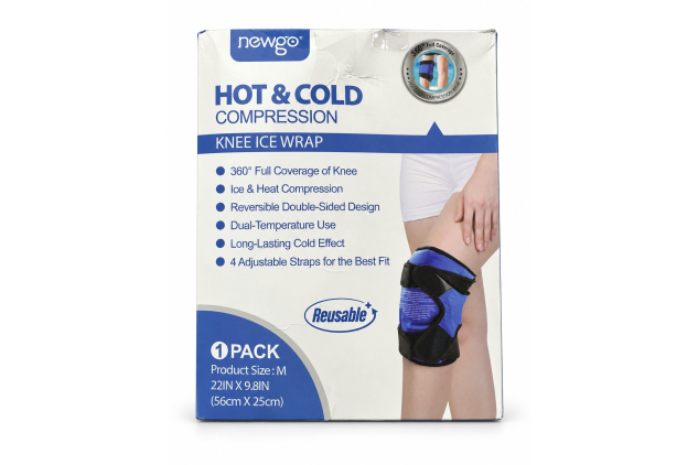 Hot & Cold Compression Knee Ice Wrap Reusable Support – Size Medium