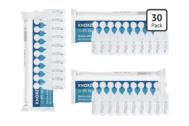 Isotonic Saline Solution 0.9% Sodium Chloride NaCl - Inhalation Saline Solution for Humidifying The Airways 2.5ml 30 Pack