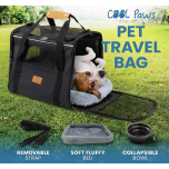 Cool Paws Large Pet Carrier Bag for Cats & Small Dogs - Black