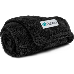 PetAmi Waterproof Sherpa Dog Blanket Black 24x32in