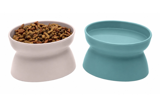 Kitty City Raised Cat Bowls Pastel 2 Pack