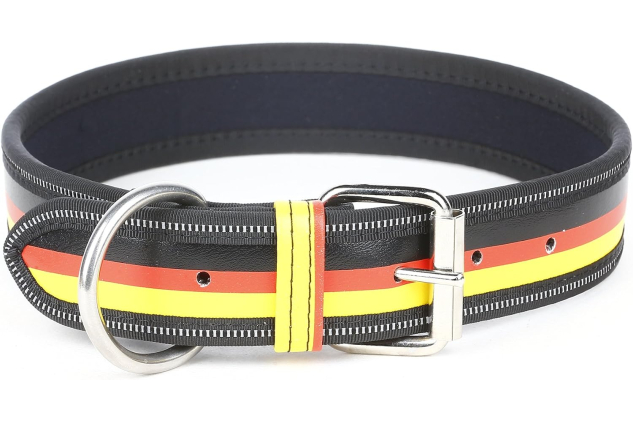 Julius-K9 Artificial Leather Collar in German National Colours, 4 x 65 cm