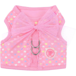 Pinkaholic New York Mabel Jacket Dog Harness Heart Pattern Fashionable Cute Spring Summer Harness for Small Dogs, Pink, Medium