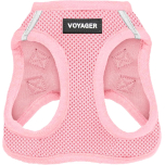 Voyager Step-In Air Dog Harness - All Weather Mesh, Reflective, No Pull Harness for Small, Medium Dogs, Cats - Secure with Hook & Loop Fastener, Buckle, Double D-Rings - Pink, XXXS