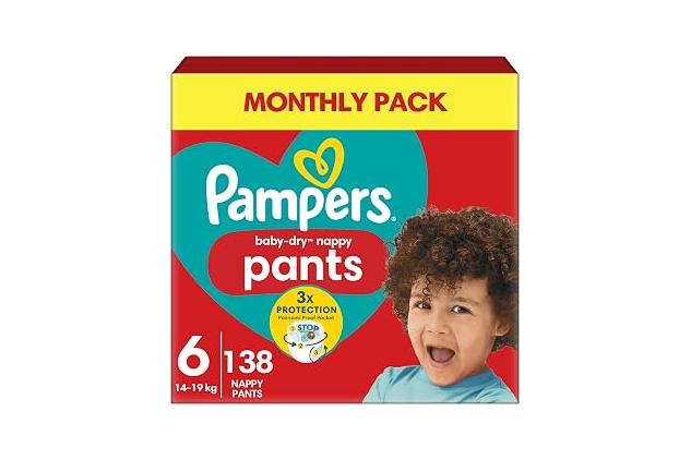 Pampers Baby-Dry Nappy Pants Size 6 - 138 Pack