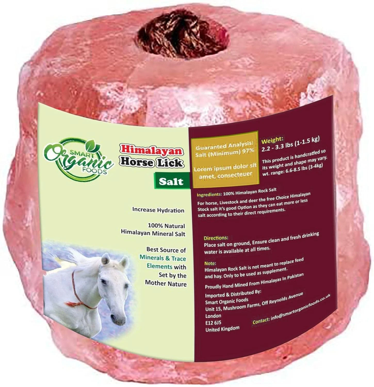 Smart Organic Himalayan Horse Salt Lick 1-1.5kg