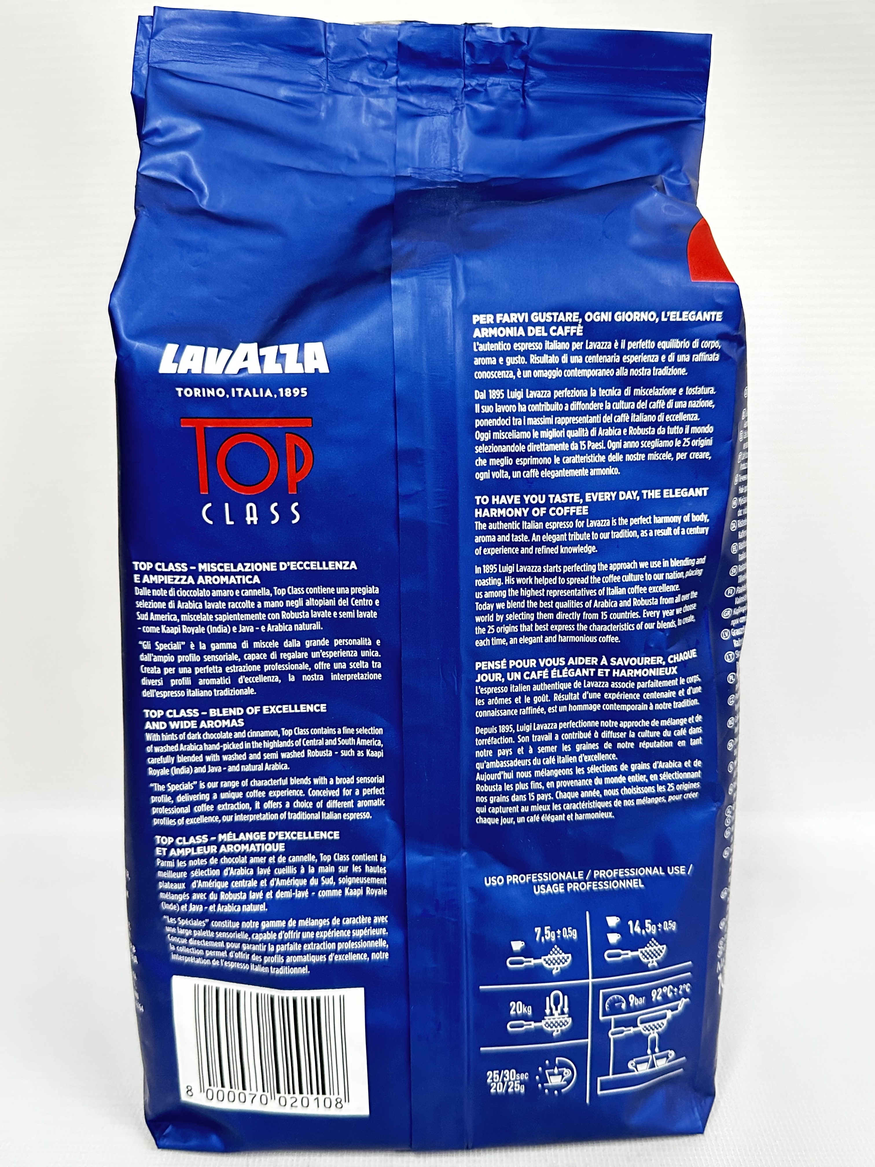 Lavazza Top Class Coffee Beans Bag Notes Of Cinnamon & Dark Chocolate BEST BEFORE DATE 30/04/2023