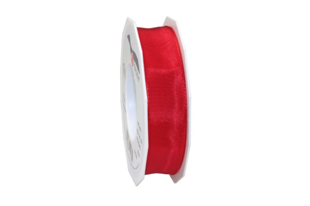 PRÄSENT Lyon Red Wired Ribbon 25mm x 25m