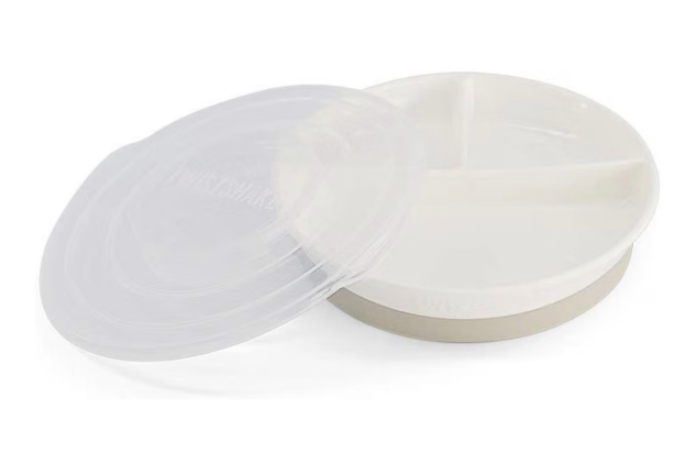 Twistshake Divided Plate with Lid 6m+ White