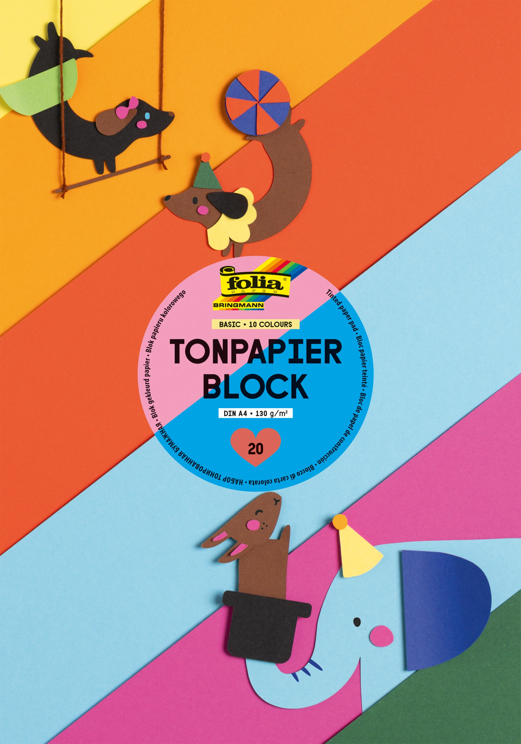 Folia A4 Coloured Paper Pad 130gsm – 20 Sheets