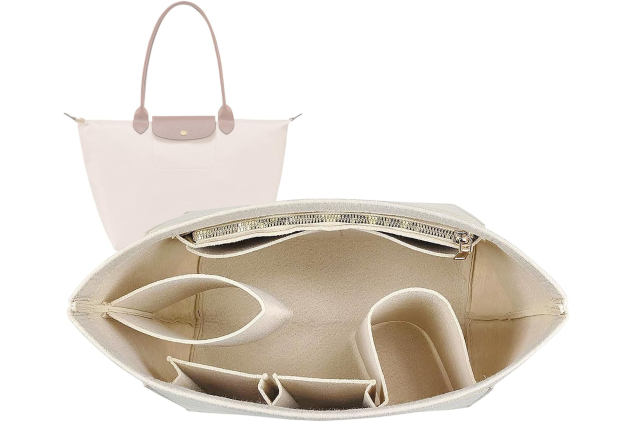 Lckaey Beige Felt Bag Organiser Insert - Medium