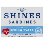 Shines Irish Sardines in Spring Water 106g