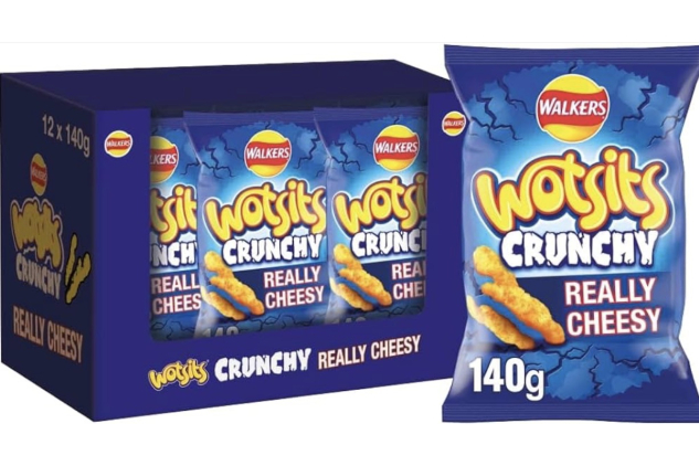 Walkers Wotsits Crunchy Really Cheesy Snacks Crisps 12 x 140g